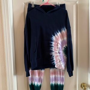 Wildfox Spiral Tie Dye Hoodie and Jogger Set